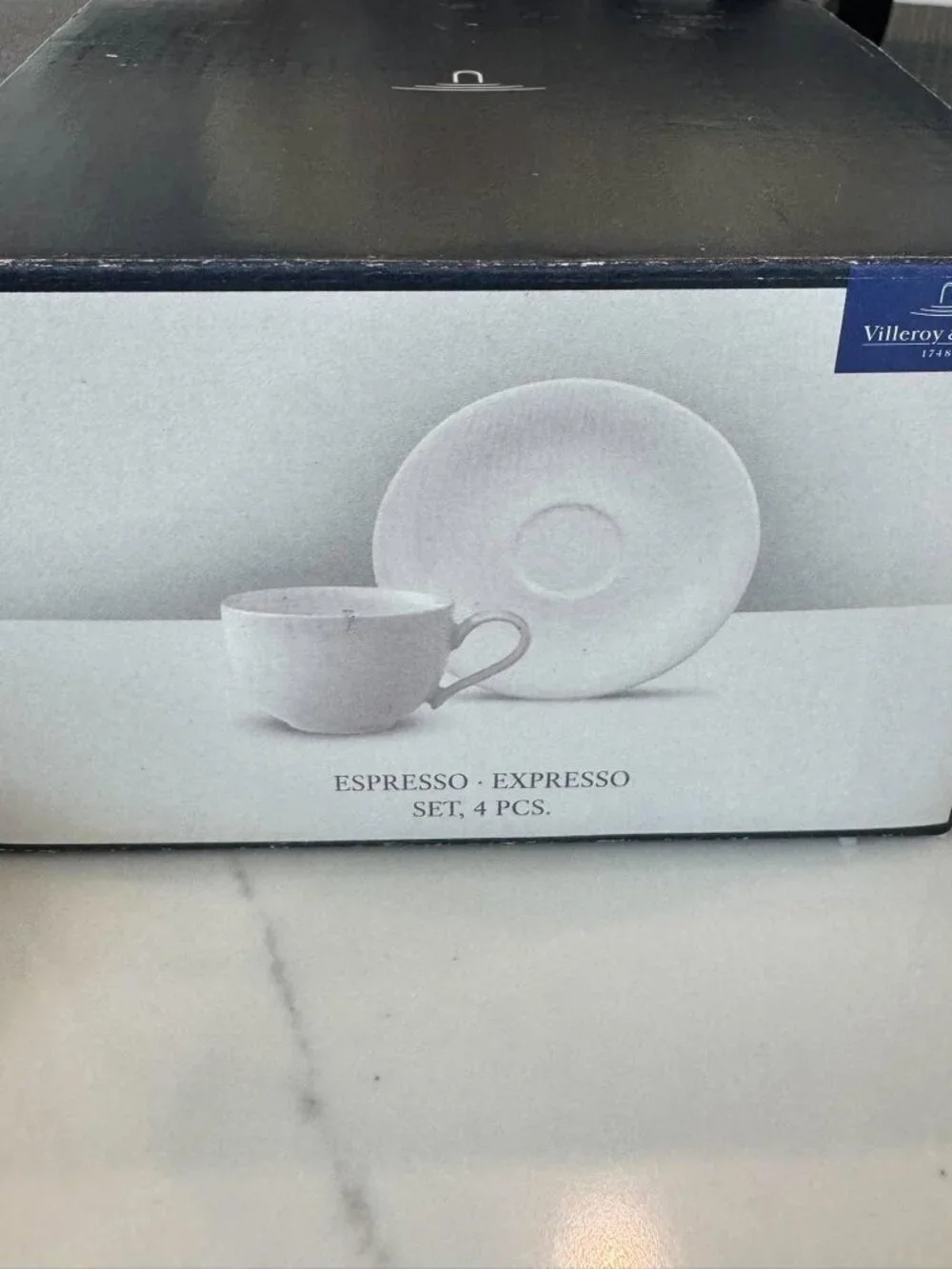 Villeroy & Boch New Cottage Espresso Cups & Saucers 4 Pc Set NIB